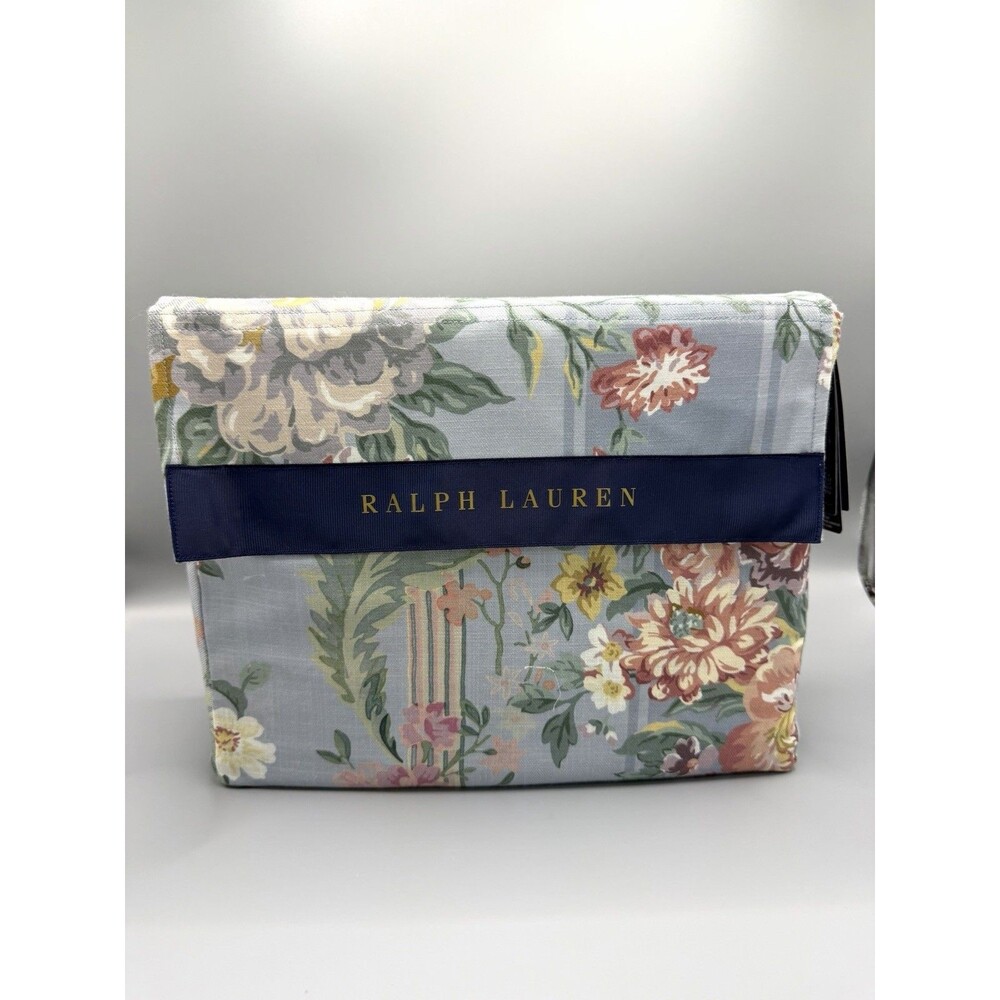 Ralph Lauren Cotton Twill Adalia Floral Duvet Cover KING Blue Multi $500 NEW